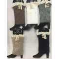 Knitted Boot Topper Crochet Top and Button